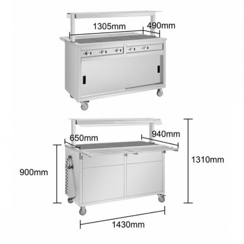 Buffalo Mobile Servery with Solid...
