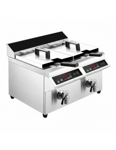 Pro Twin Tank Induction Fryer 2 x 3.5kW Heavy Duty 2 x 8ltr Commercial