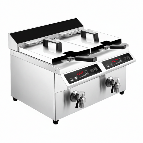 Pro Twin Tank Induction Fryer 2 x 3.5kW Heavy Duty 2 x 8ltr Commercial
