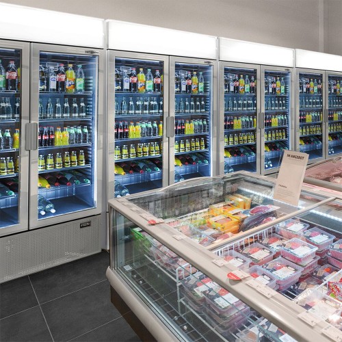 6Mtr Long Commercial Display Beverage Fridges - Frameless 10 Doors - 6000Ltr. Supermarkets, Convenience Shop