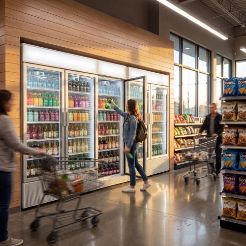 6Mtr Long Commercial Display Beverage Fridges - Frameless 10 Doors - 6000Ltr. Supermarkets, Convenience Shop