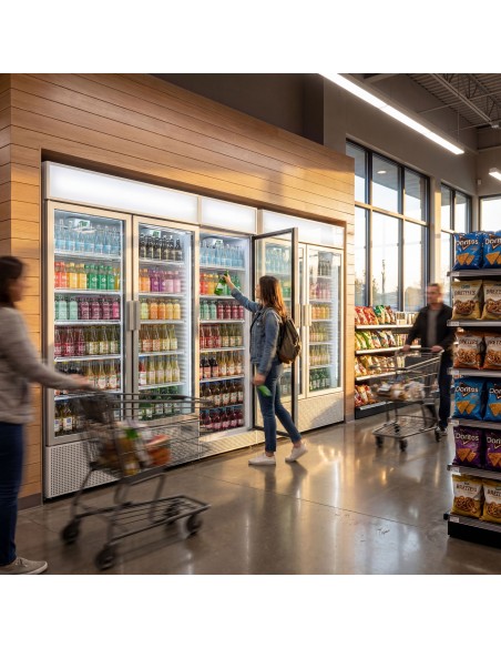 6Mtr Long Commercial Display Beverage Fridges - Frameless 10 Doors - 6000Ltr. Supermarkets, Convenience Shop