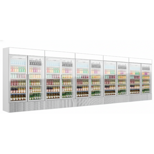 6Mtr Long Commercial Display Beverage Fridges - Frameless 10 Doors - 6000Ltr. Supermarkets, Convenience Shop