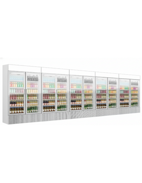 6Mtr Long Commercial Display Beverage Fridges - Frameless 10 Doors - 6000Ltr. Supermarkets, Convenience Shop