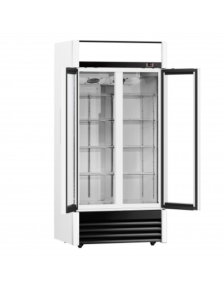 Pro 640Ltr 2 Door Display Fridge – Double Glass Doors, LED Lighting +2°C to +8°C, Commercial Bar Chiller