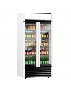 Pro 640Ltr 2 Door Display Fridge – Double Glass Doors, LED Lighting +2°C to +8°C, Commercial Bar Chiller
