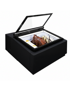Countertop Ice Cream Freezer Napoli Display Black - Incl 3 × 5L Napoli pans