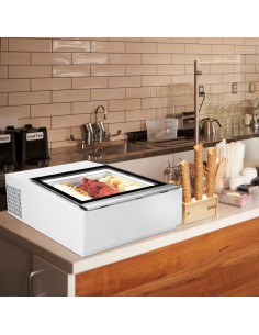 Countertop Ice Cream Freezer Napoli Display White - Incl 3 × 5L Napoli pans 2