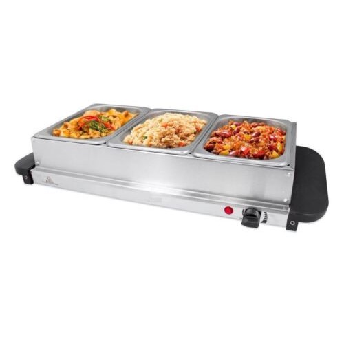 Electric Buffet Server 3 Tray 3 x 2.5 litre Stainless steel 3 Large Multicooker