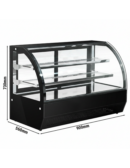 Pro Countertop Display Fridge Black 145Ltr Curved glass, 2 Years Warranty
