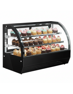 Pro Countertop Display Fridge Black 145Ltr Curved glass, 2 Years Warranty