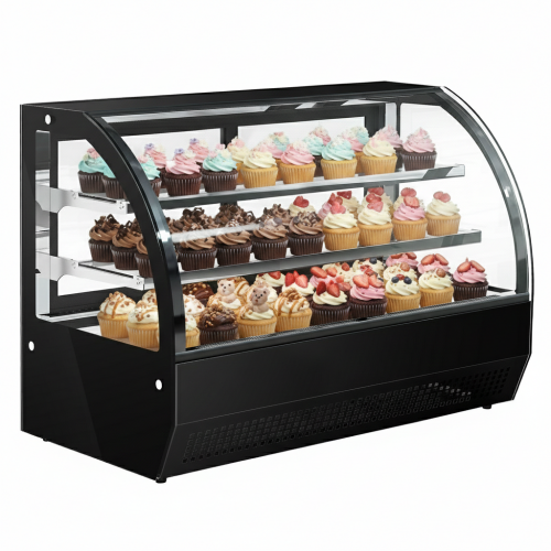 Pro Countertop Display Fridge Black 145Ltr Curved glass, 2 Years Warranty
