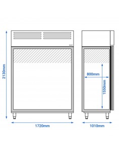 Premium Stainless Steel 2 door Bakery Freezer – 40×60cm Tray Capacity 28,  −22°C to −10°C 2