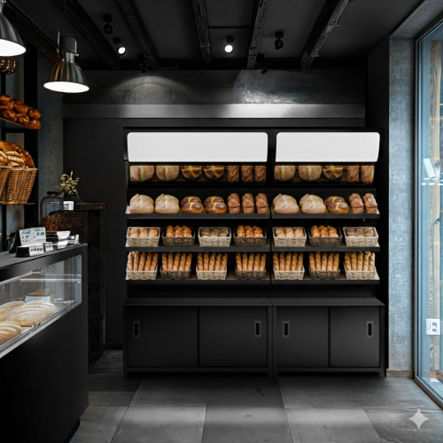 Commercial Bakery Shop Bread Display...