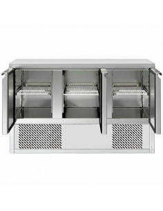 3 Door Refrigerated Counter – 368Ltr Stainless Steel Prep Fridge with Undercounter Storage for Commercial Kitchens PREMIUM RANGE 2