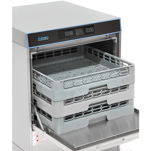 Commercial Dishwasher 540 plates/hour 500mm basket Digital Drain pump Detergent pump Rinse aid pump 230V | Stalwart DA-EMP500SDF
