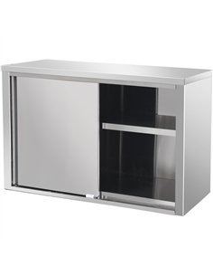 Wall cabinet cupboard Sliding doors Stainless steel 1200x400x650mm | Stalwart DA-SWC120402DR