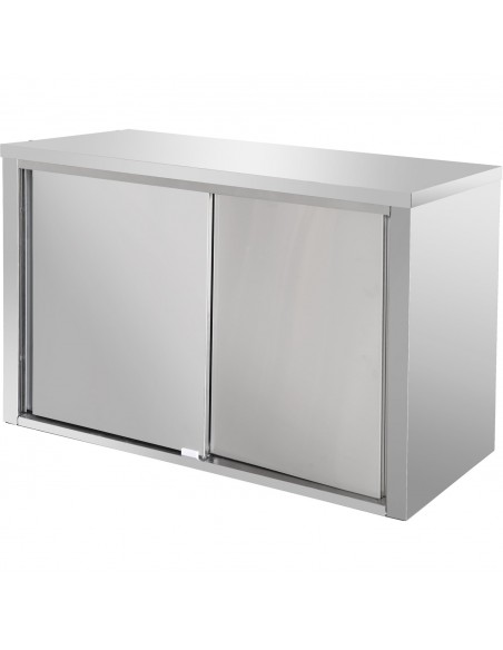 Wall cabinet cupboard Sliding doors Stainless steel 1200x400x650mm | Stalwart DA-SWC120402DR