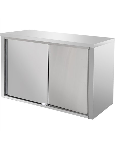 Wall cabinet cupboard Sliding doors Stainless steel 1000x400x650mm | Stalwart DA-SWC100402DR