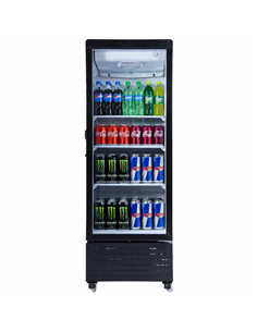Commercial Upright Display Refrigerator 217 Litres Single Glass Door 3 Shelves Ventilated Cooling 615x580x1633mm | Stalwart DA-K