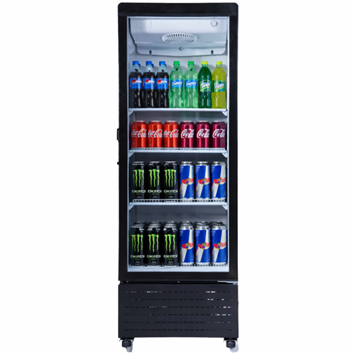 Commercial Upright Display Refrigerator 217 Litres Single Glass Door 3 Shelves Ventilated Cooling 615x580x1633mm | Stalwart DA-K