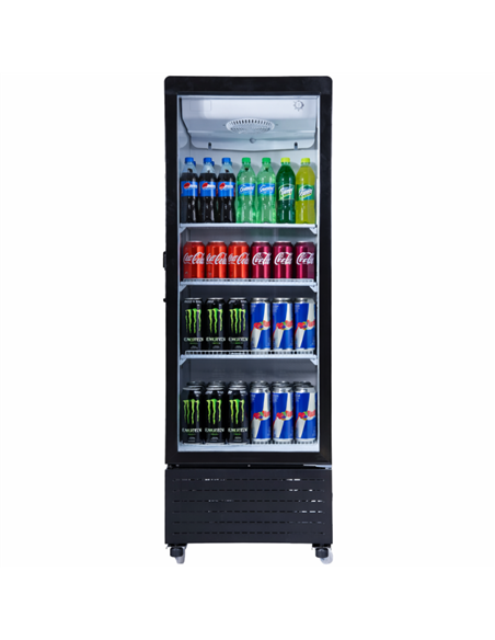 Commercial Upright Display Refrigerator 217 Litres Single Glass Door 3 Shelves Ventilated Cooling 615x580x1633mm | Stalwart DA-K