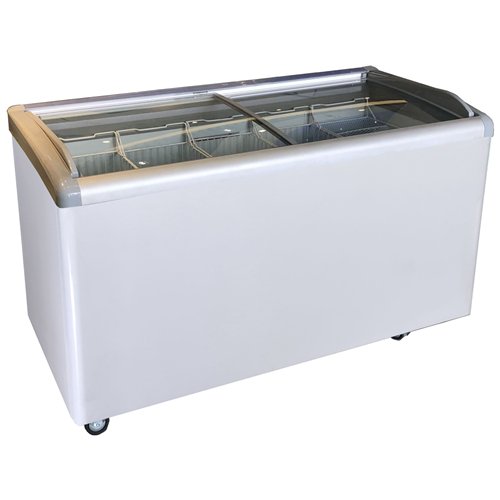 Commercial Horizontal Display Freezer with Baskets 515 Litres 2 Glass Doors Ventilated Cooling 1510x694x900mm | Stalwart DA-KOBE