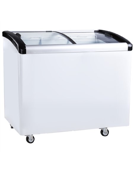 Commercial Horizontal Display Freezer with Baskets 265 Litres 2 Glass Doors Ventilated Cooling 1000x650x910mm | Stalwart DA-KOBE