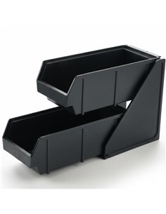 2 Tier Black Polypropylene Storage Organizer 143x430x240mm| Stalwart DA-QHW346