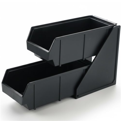 2 Tier Black Polypropylene Storage Organizer 143x430x240mm| Stalwart DA-QHW346
