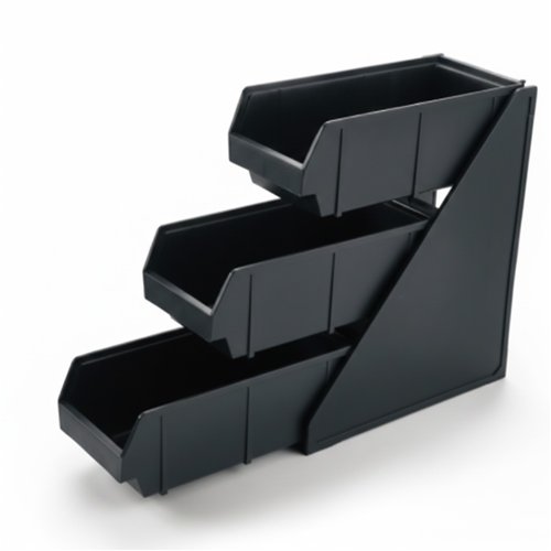 3 Tier Black Polypropylene Storage Organizer 143x510x359mm| Stalwart DA-QHW348