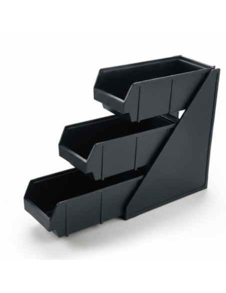 3 Tier Black Polypropylene Storage Organizer 143x510x359mm| Stalwart DA-QHW348