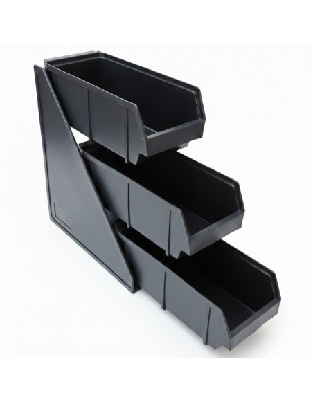 3 Tier Black Polypropylene Storage Organizer 143x510x359mm| Stalwart DA-QHW348