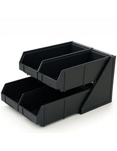 2 Tier Black Polypropylene Storage Organizer 284x430x240mm| Stalwart DA-QHW350
