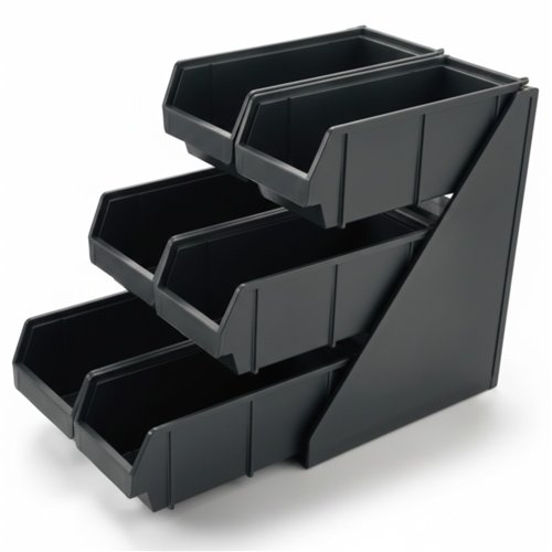 3 Tier Black Polypropylene Storage Organizer 510x290x360mm| Stalwart DA-QHW352