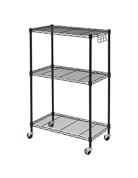 2-in-1 Convertible 6 Tier Wire Shelving Unit Black 750x350x1800mm| Stalwart DA-CJ7535180B6E