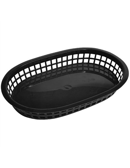 Heavy-Duty Polypropylene Food Basket Black 275×175×38mm | Stalwart DA-JGM204
