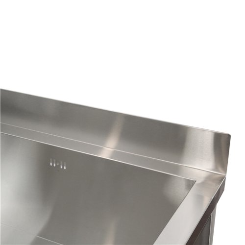 Commercial Stainless Steel Mop Sink with Low Rack &amp 2-in-1 Mop Holder 600x600x550mm | Stalwart DA-SMSJYLR6060