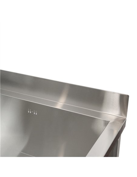 Commercial Stainless Steel Mop Sink with Low Rack &amp 2-in-1 Mop Holder 600x600x550mm | Stalwart DA-SMSJYLR6060