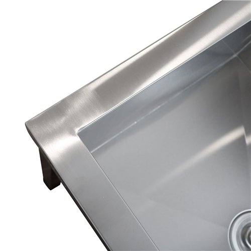 Commercial Stainless Steel Mop Sink with Low Rack &amp 2-in-1 Mop Holder 600x600x550mm | Stalwart DA-SMSJYLR6060