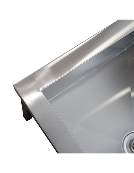 Commercial Stainless Steel Mop Sink with Low Rack &amp 2-in-1 Mop Holder 600x600x550mm | Stalwart DA-SMSJYLR6060