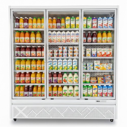 1715L Triple Glass Door Upright Display Refrigerator – 1880 × 720 × 2030 mm White| Stalwart DA-LKL208