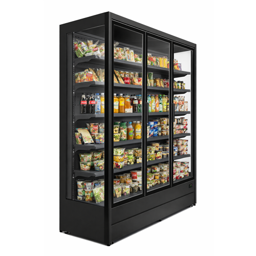 1715L Triple Glass Door Multideck Display Fridge – 1880 × 720 × 2030 mm Black| Stalwart DA-LKL210