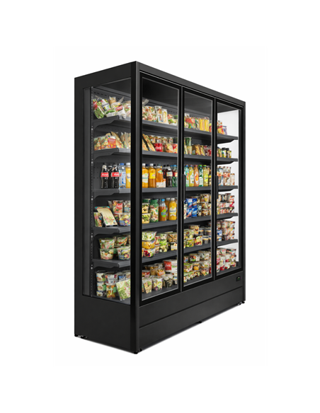 1715L Triple Glass Door Multideck Display Fridge – 1880 × 720 × 2030 mm Black| Stalwart DA-LKL210