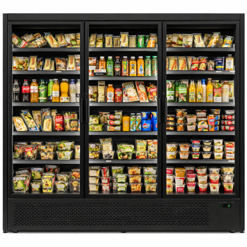 1715L Triple Glass Door Multideck Display Fridge – 1880 × 720 × 2030 mm Black| Stalwart DA-LKL210
