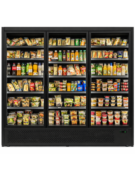 1715L Triple Glass Door Multideck Display Fridge – 1880 × 720 × 2030 mm Black| Stalwart DA-LKL210
