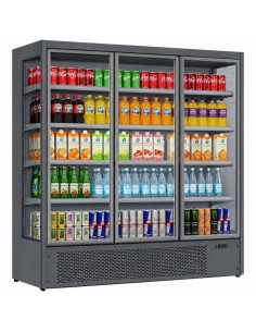 1715L Triple Glass Door Upright Display Refrigerator – 1880 × 720 × 2030 mm Grey| Stalwart DA-LKL212