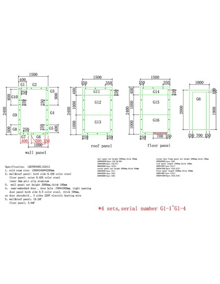 Modular Walk-In Freezer Room Kit with Wall-Mounted Refrigeration Unit – Commercial Frozen Storage System 1500×2400×2200mm | Stal