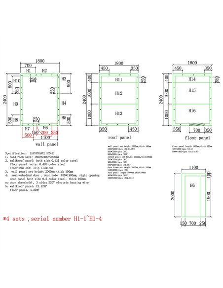 Modular Walk-In Freezer Room Kit with Wall-Mounted Refrigeration Unit – Commercial Frozen Storage System 1800×2400×2200mm | Stal