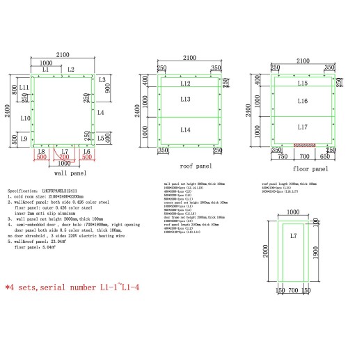 Modular Walk-In Freezer Room Kit with...